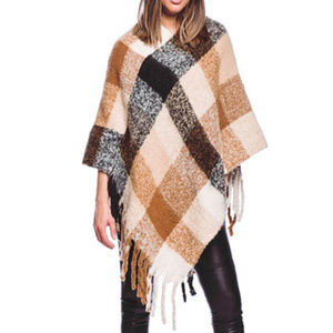 Soft Plaid Pancho